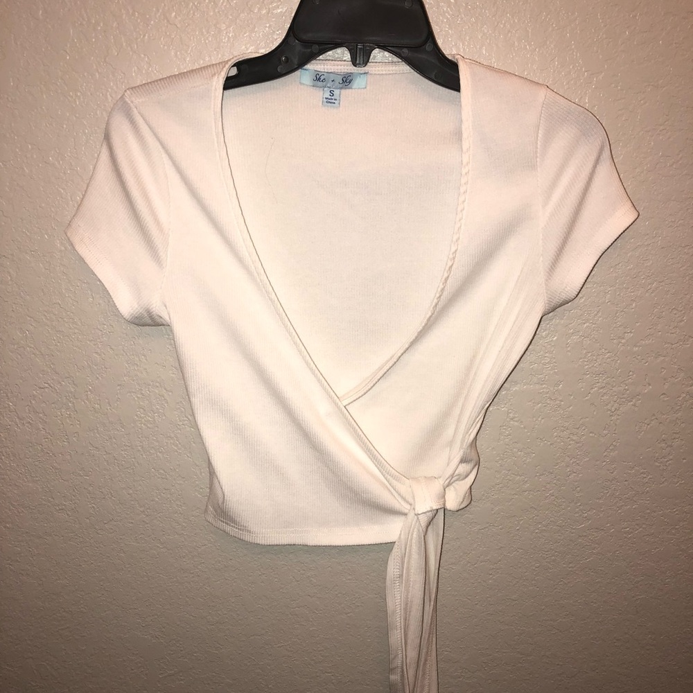 White wrap top